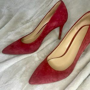 True Red Suede Michael Kors Pumps - Size 8
